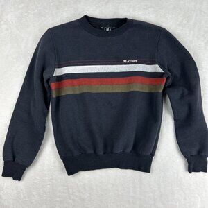 Vintage 70s/80s Playboy Crewneck Sweater Pullover Stripes Men’s Size M Black
